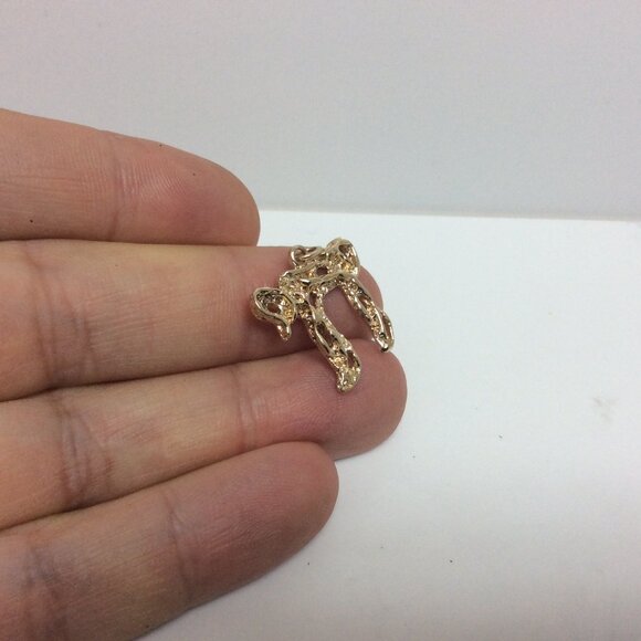 14K Yellow Real Solid Gold Jewish Hai Chai 18 Long Life Pendant Charm 3.70gr - Picture 5 of 7